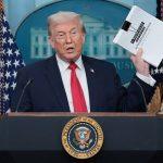 Trump appears at White House briefing one year after inauguration